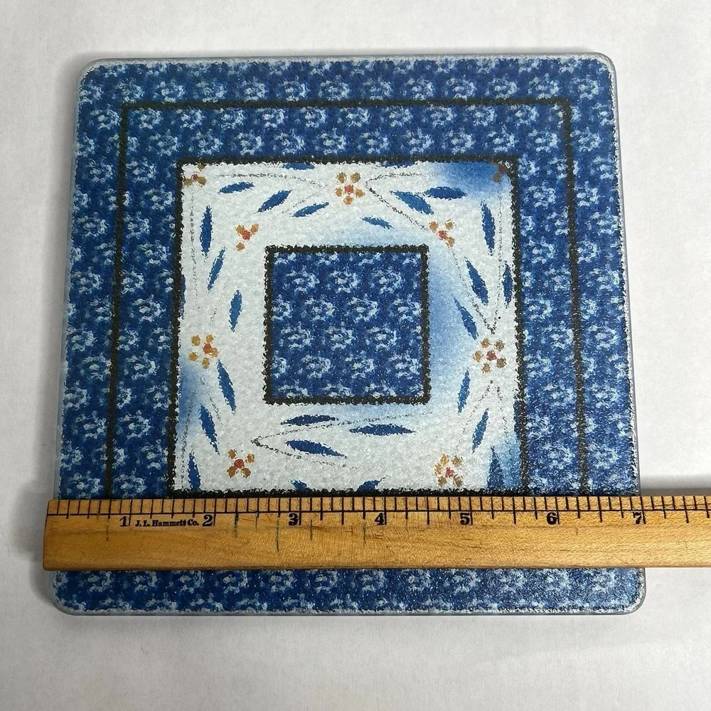 Temptations By Tara Old World Blue Casserole Dish Trivet Cooling Rack Lid 2 Qt‎